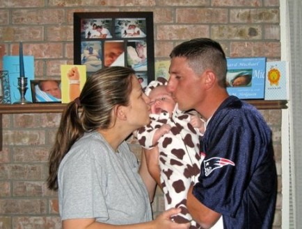 Image: Shaun Holguin with his former wife and child.